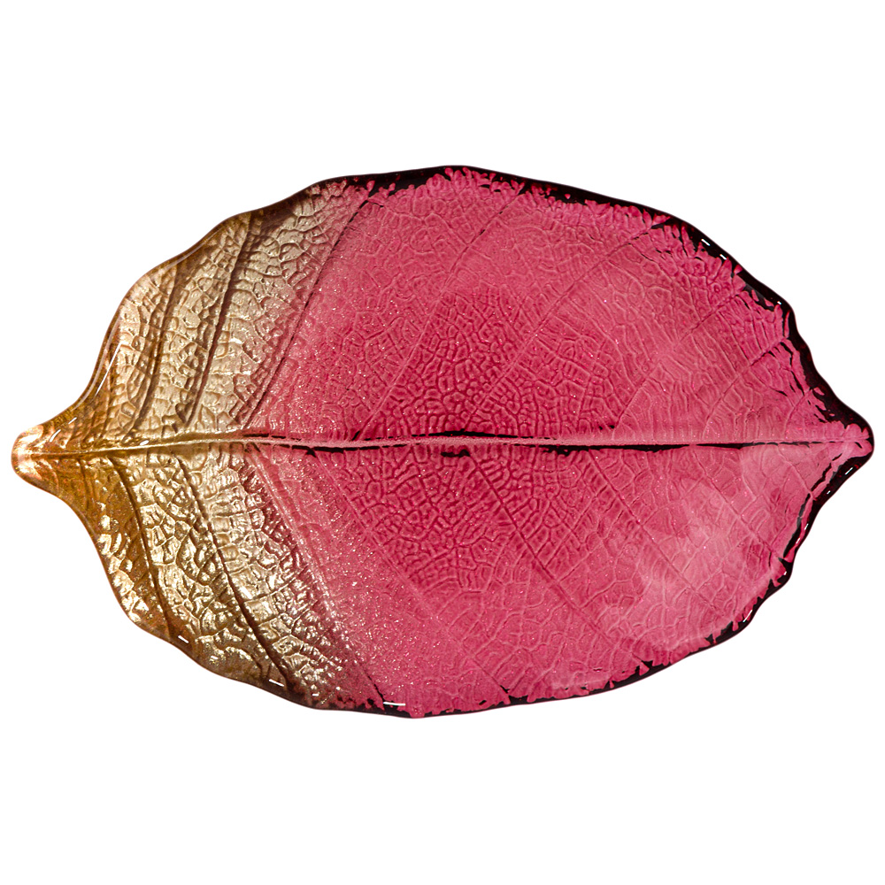 

Набор из 6 штук Блюдо Akcam Leaf bordeaux 21см, стекло (339-343_6), Красный