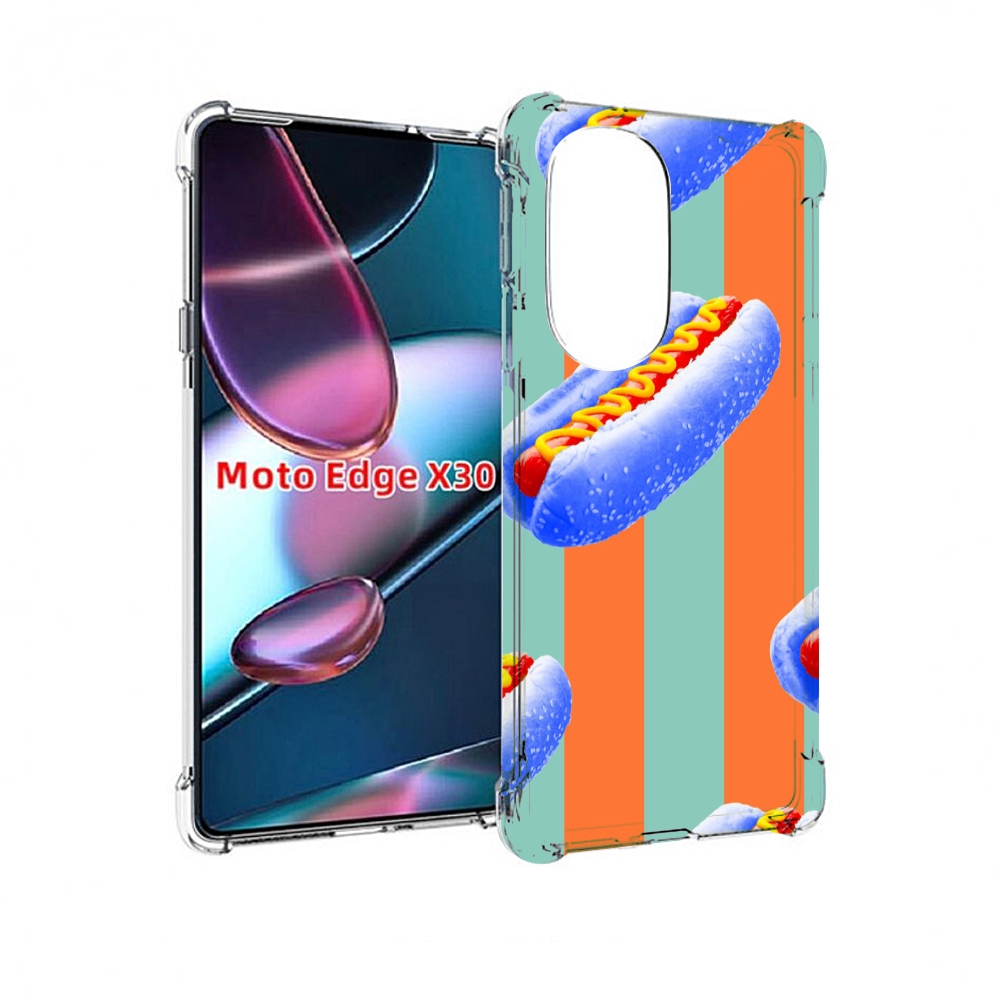 

Чехол MyPads синие хотдоги для Motorola Moto Edge X30, Прозрачный, Tocco