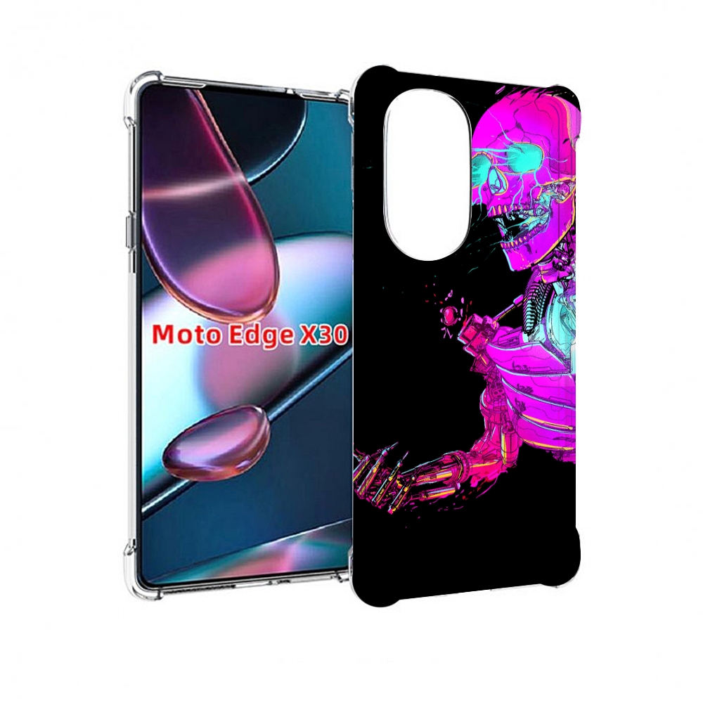 

Чехол MyPads скелет-робот-фиолетовый для Motorola Moto Edge X30, Прозрачный, Tocco