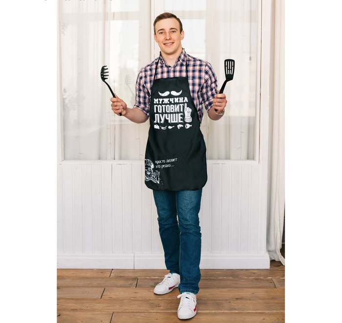 

Фартук цветной "Мужчина готовит лучше", Разноцветный