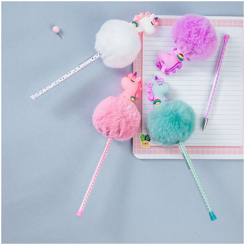 

Набор 4 шт. Ручка шариковая MESHU Candy Unicorn синяя, 0,7мм, с топпером