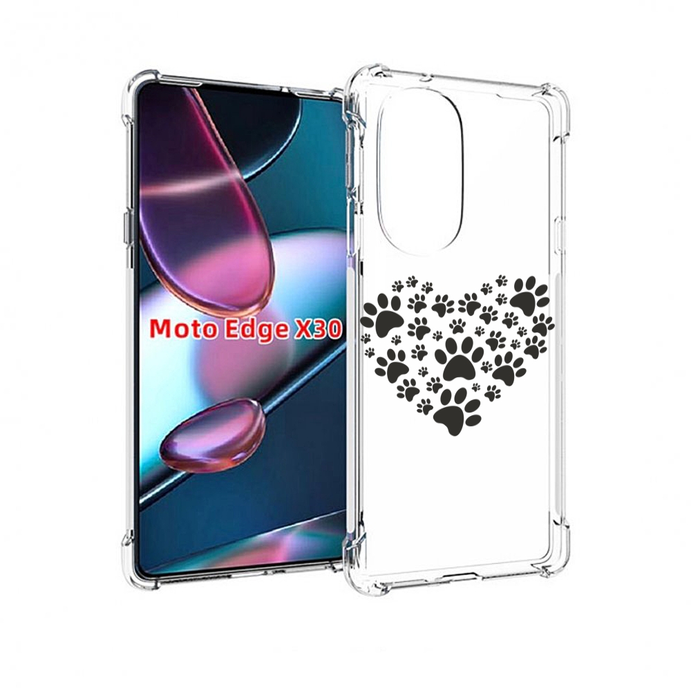 

Чехол MyPads следы-в-сердечке для Motorola Moto Edge X30, Прозрачный, Tocco