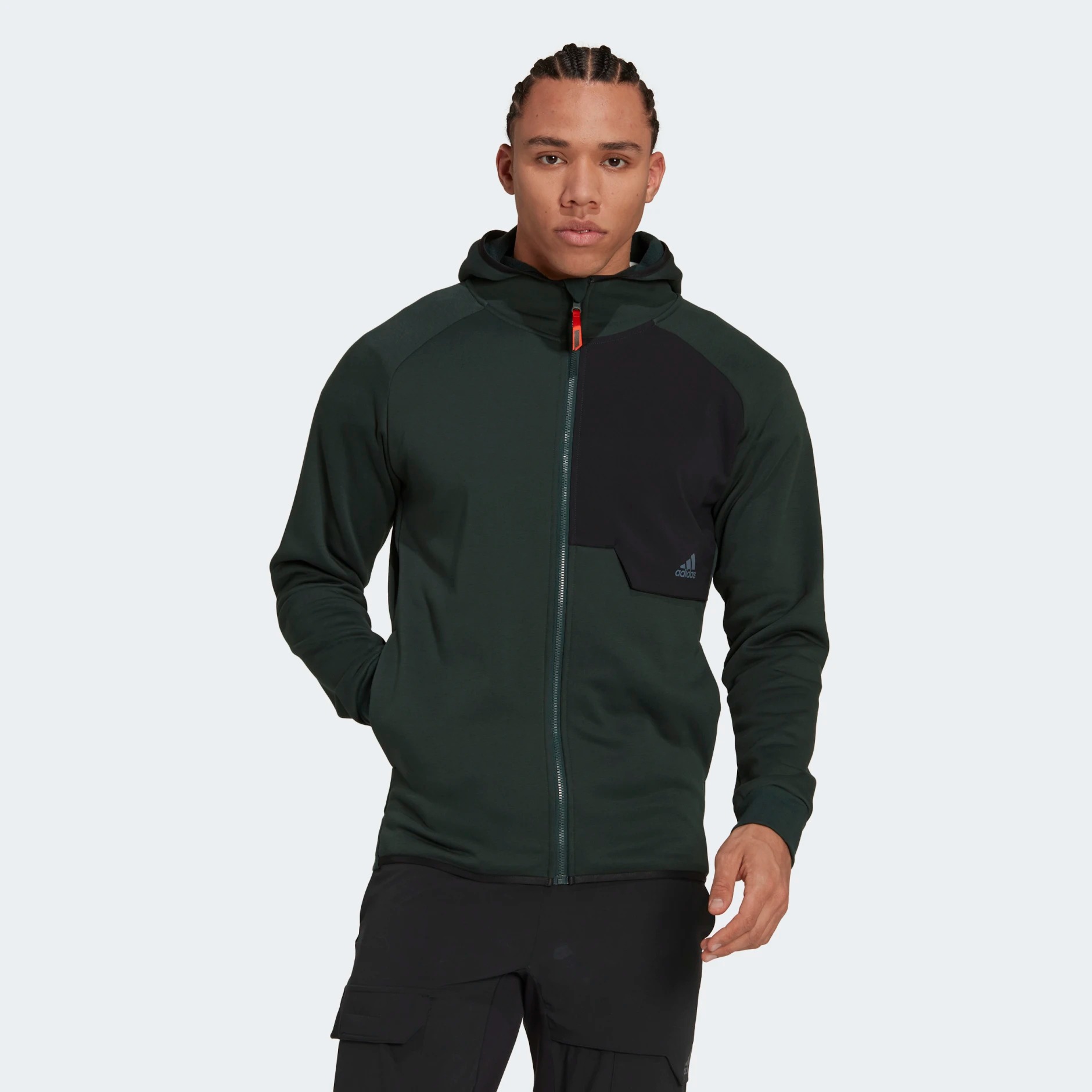 

Толстовка мужская Adidas X-City Full-Zip Hoodie зеленая 2XL, X-City Full-Zip Hoodie