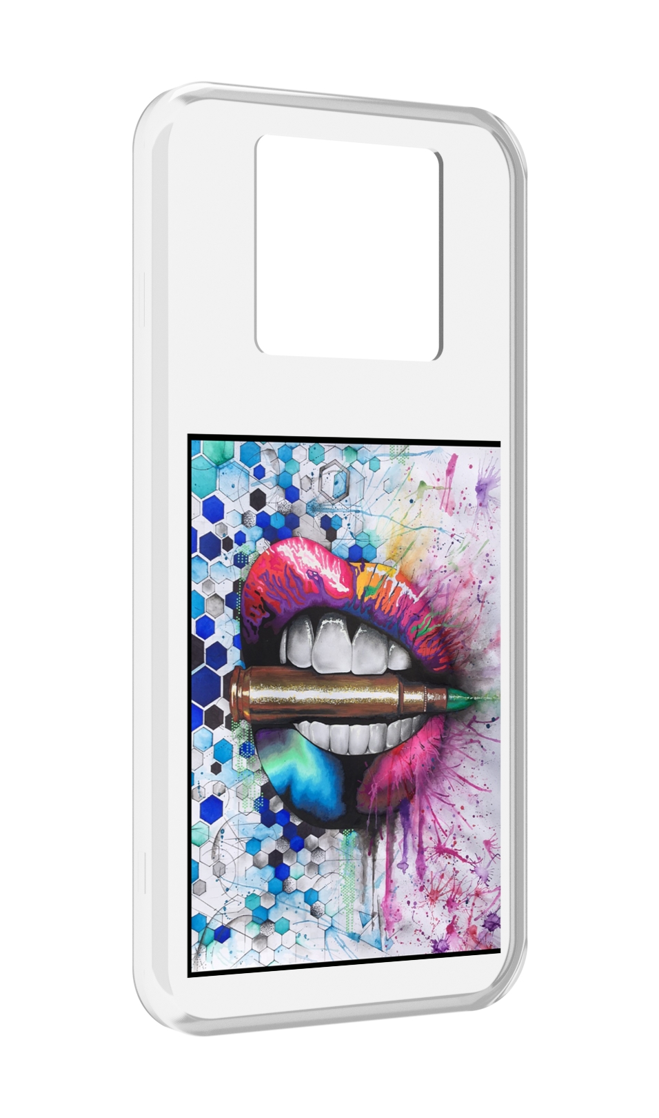 

Чехол MyPads разноцветные губы с пулей для Black Shark 3 5G / Black Shark 3S, Прозрачный, Tocco