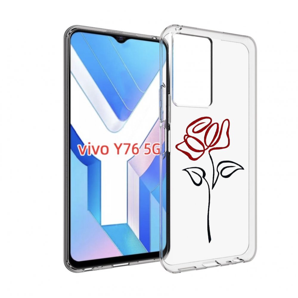 

Чехол MyPads цветок в одну линию для Vivo Y76 5G, Прозрачный, Tocco