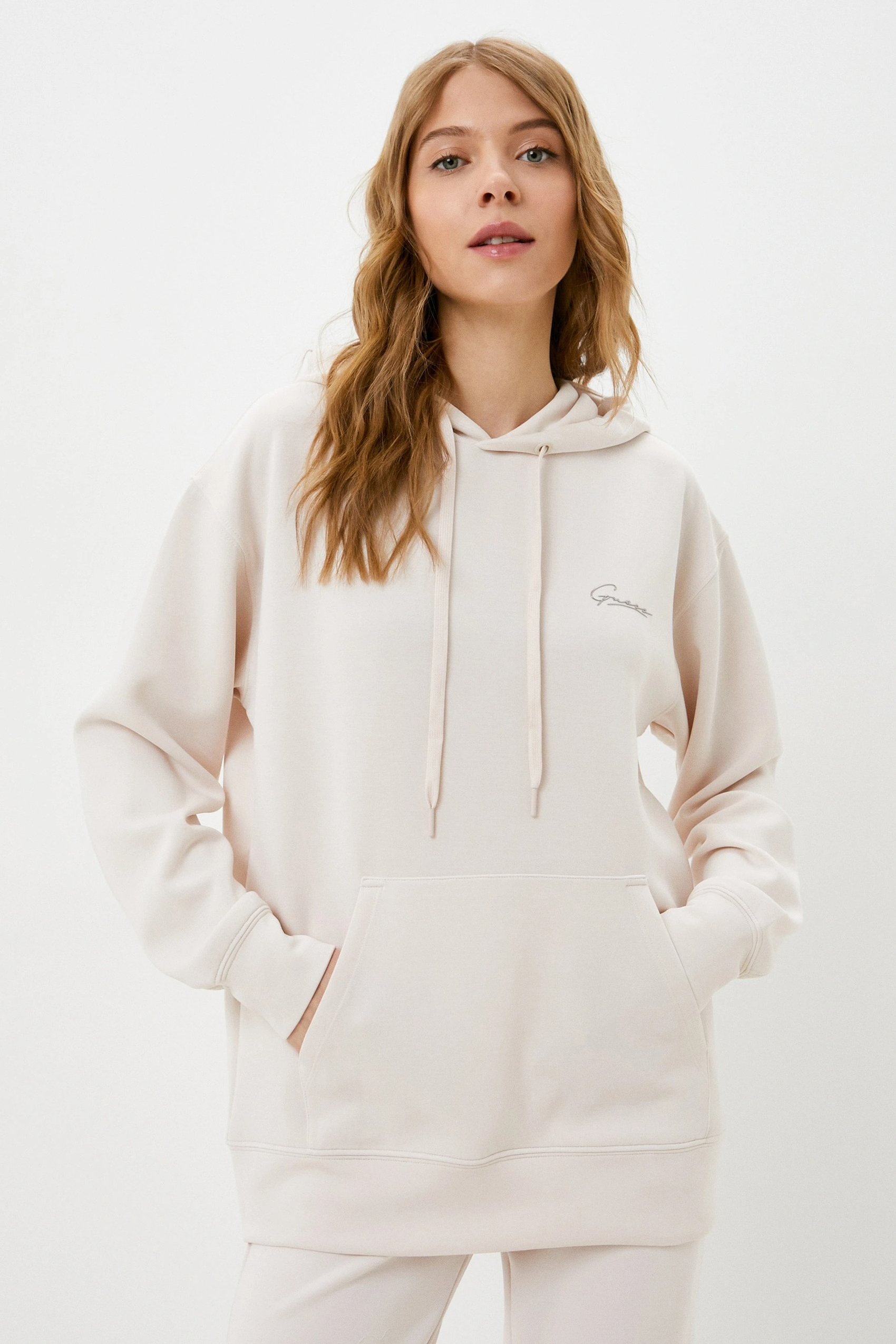 

Худи женское Guess V2GQ06KAYM2G9N1 бежевое 44 RU, V2GQ06KAYM2G9N1