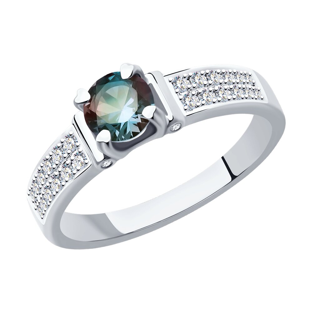 

Кольцо из золота р. 16,5 SOKOLOV Diamonds 71-00162-3, бриллиант\александрит искусственный, 71-00162-3