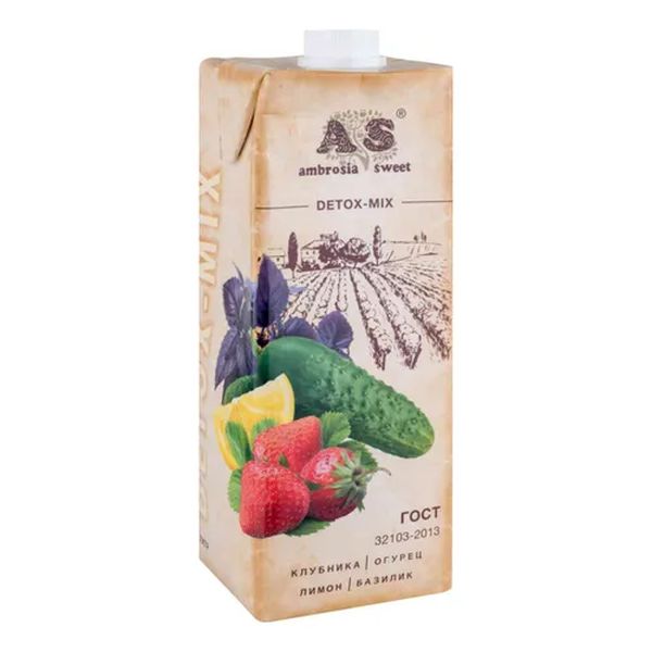 

Детокс-сок Ambrosia Sweet клубника-огурец-лимон-базилик 1 л