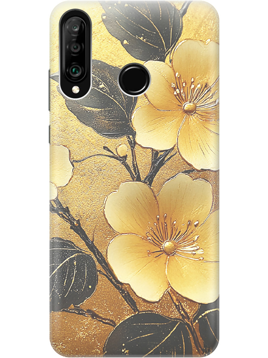 

Силиконовый чехол на Honor 20 Lite / 20s / Huawei P30 Lite с принтом "Цветы и золото", Прозрачный;желтый;черный, 720772024