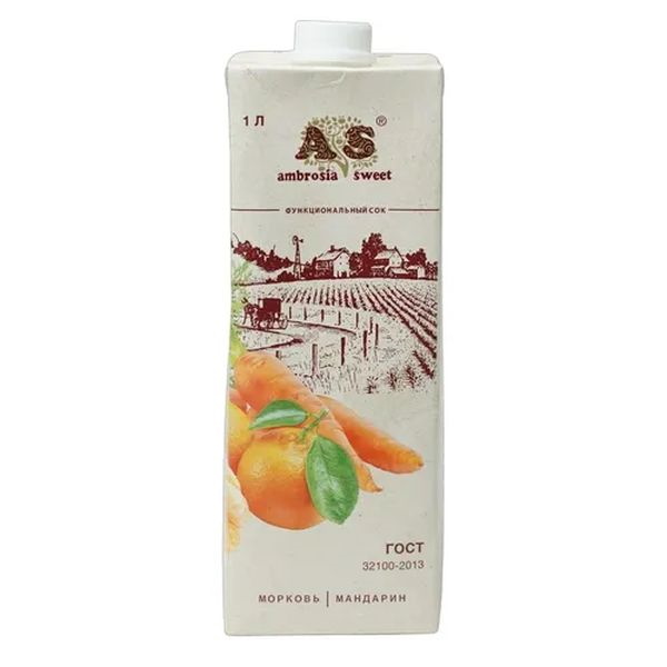 

Детокс-сок Ambrosia Sweet морковь-мандарин 1 л