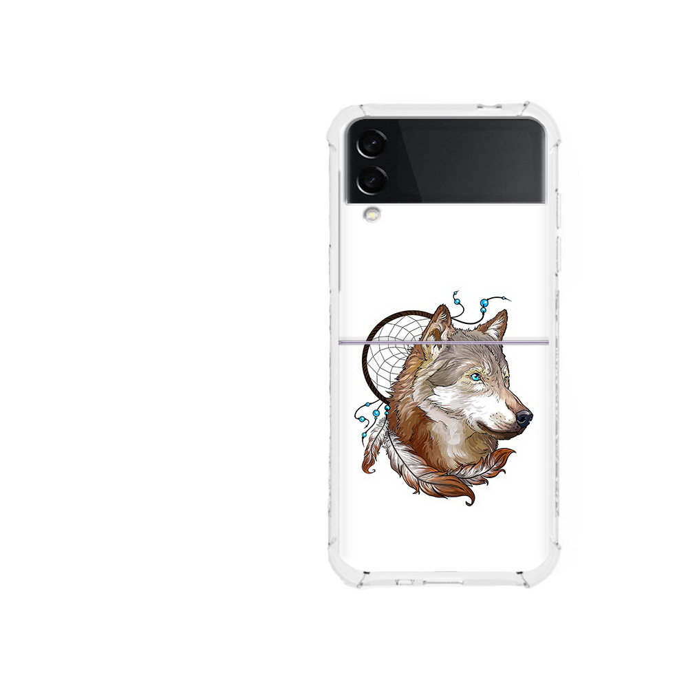 

Чехол MyPads Tocco для Samsung Galaxy Z Flip 3 волк и ловец снов (PT226934.584.269), Прозрачный, Tocco