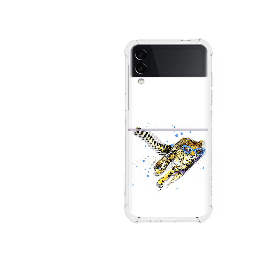 

Чехол MyPads Tocco для Samsung Galaxy Z Flip 3 гепард в очках (PT226934.584.287), Прозрачный, Tocco