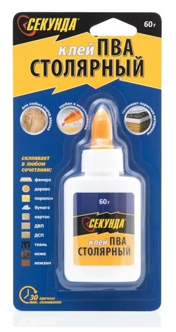 Клей Секунда Пва Столярный 60г Секунда арт. 403-073