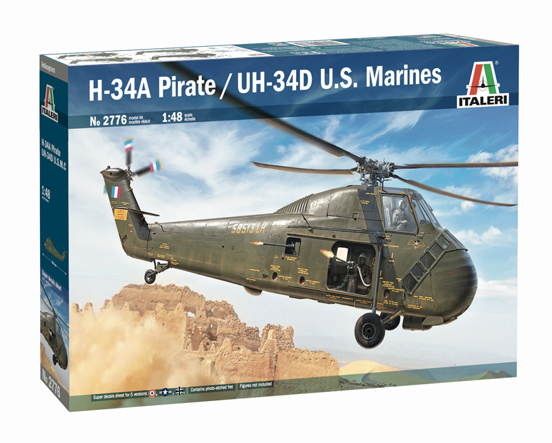 фото Сборная модель italeri 1/48 h-34a pirate /uh-34d u.s. marines 2776