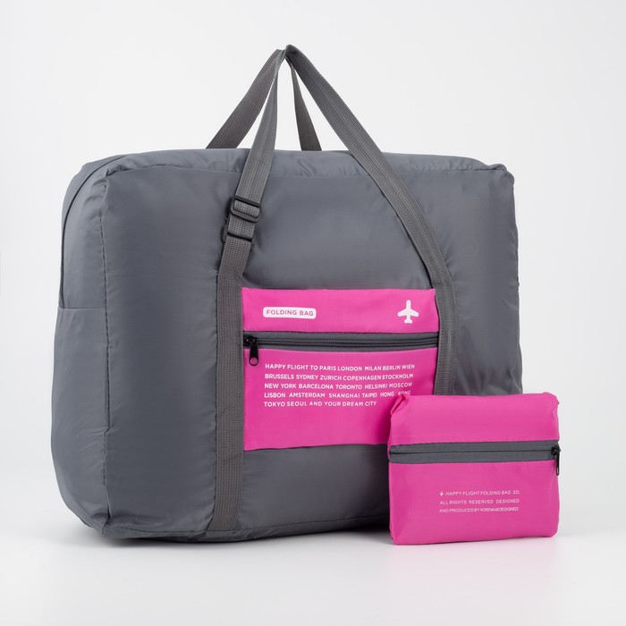 Дорожная сумка женская Sima-land 2301711 розовая , 46х20х34 см