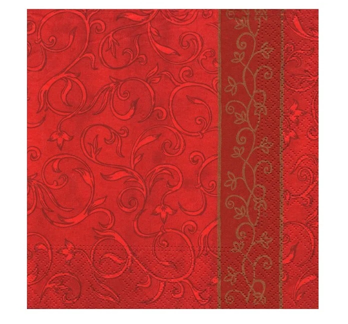 Салфетки бумажные Лилия Pero Prestige Бордо 3 слоя, 33x33 см, 20 шт.
