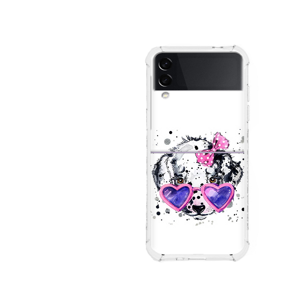 

Чехол MyPads Tocco для Samsung Galaxy Z Flip 3 долматинец в очках (PT226934.584.337), Прозрачный, Tocco