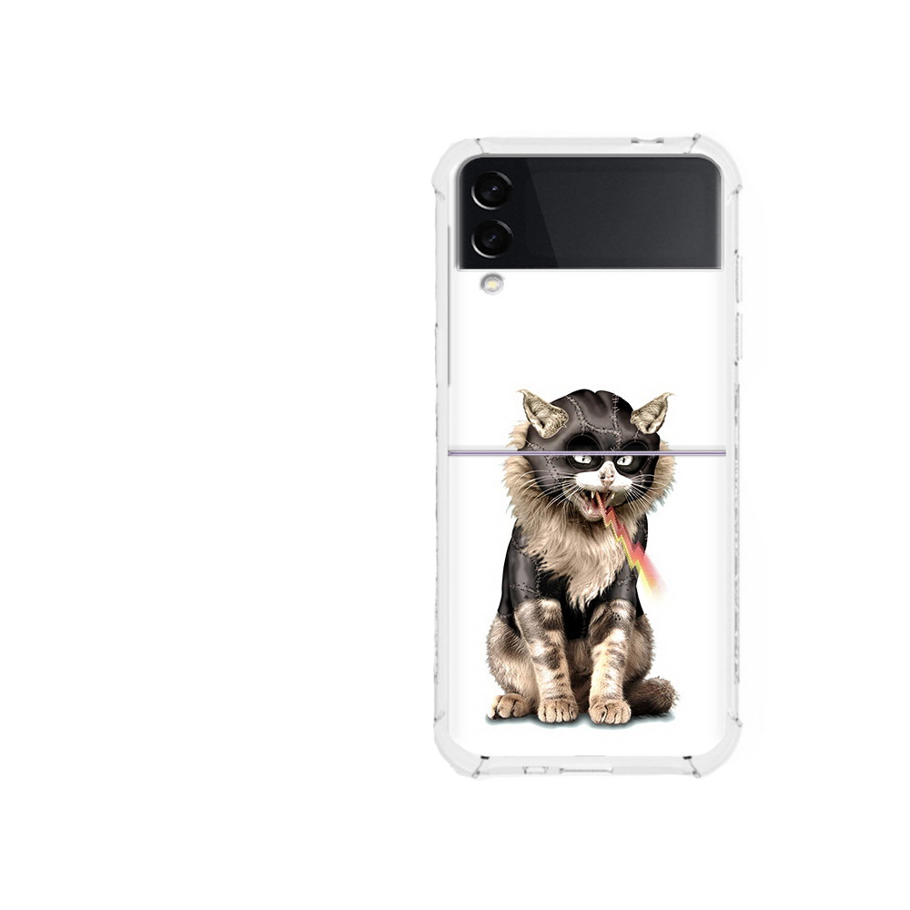 

Чехол MyPads Tocco для Samsung Galaxy Z Flip 3 дьяволский кот (PT226934.584.341), Прозрачный, Tocco