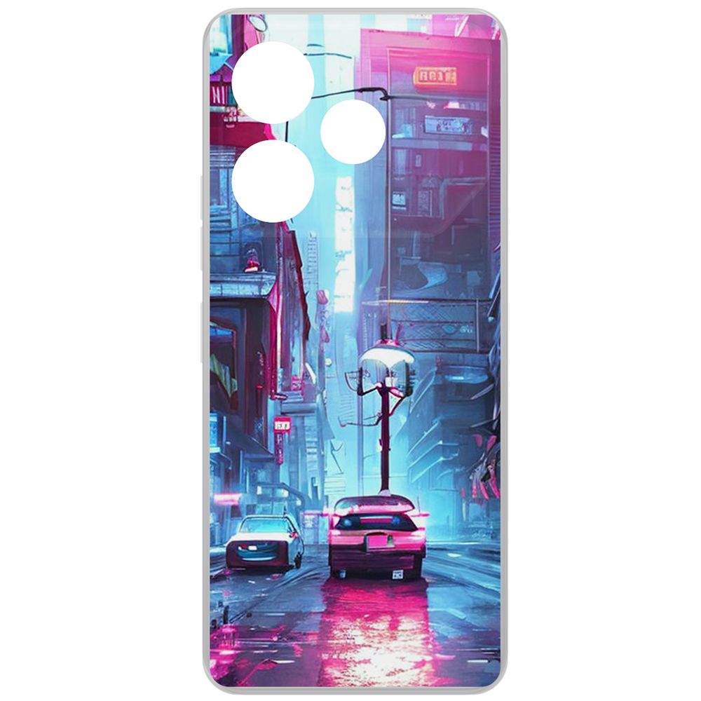 

Чехол-накладка Krutoff Clear Case Киберпанк Улица для TECNO Pova 6, Прозрачный