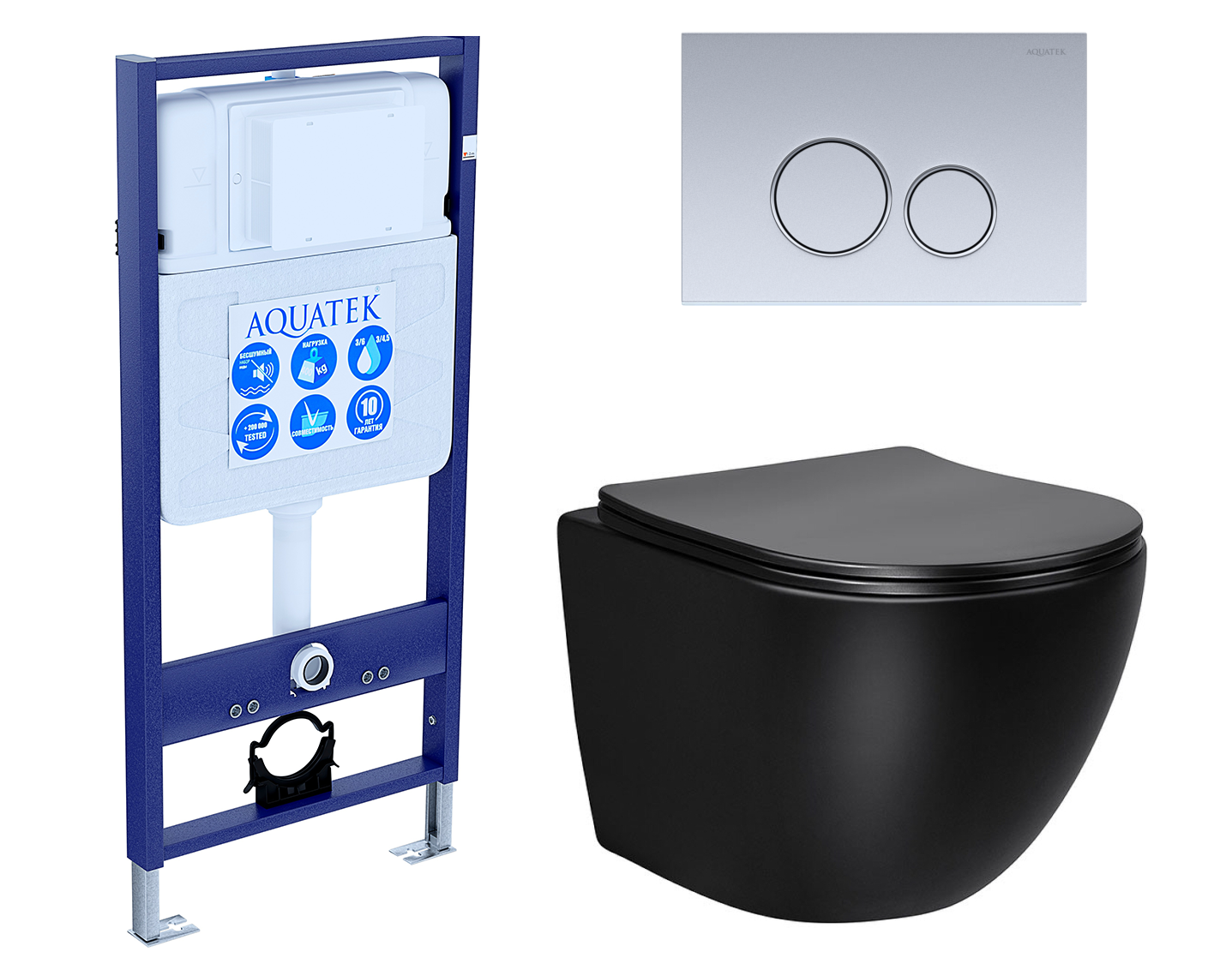 

Комплект: инсталляция Акватек Standart 50 + унитаз GloboMB с кнопкой хром матовой, 551126