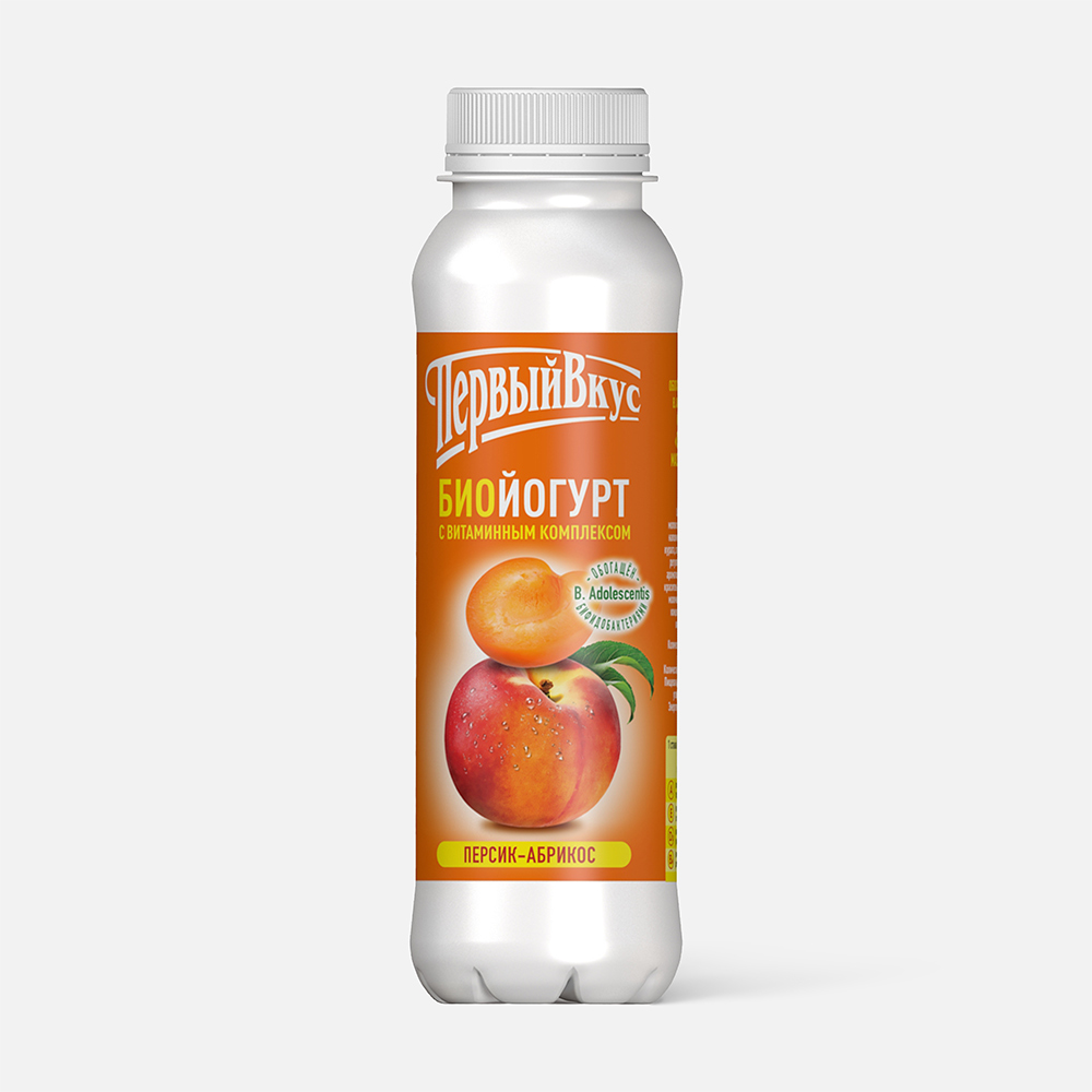 

Биойогурт Первый вкус с витаминным комплексом, персик и абрикос, 2,5%, 270 г