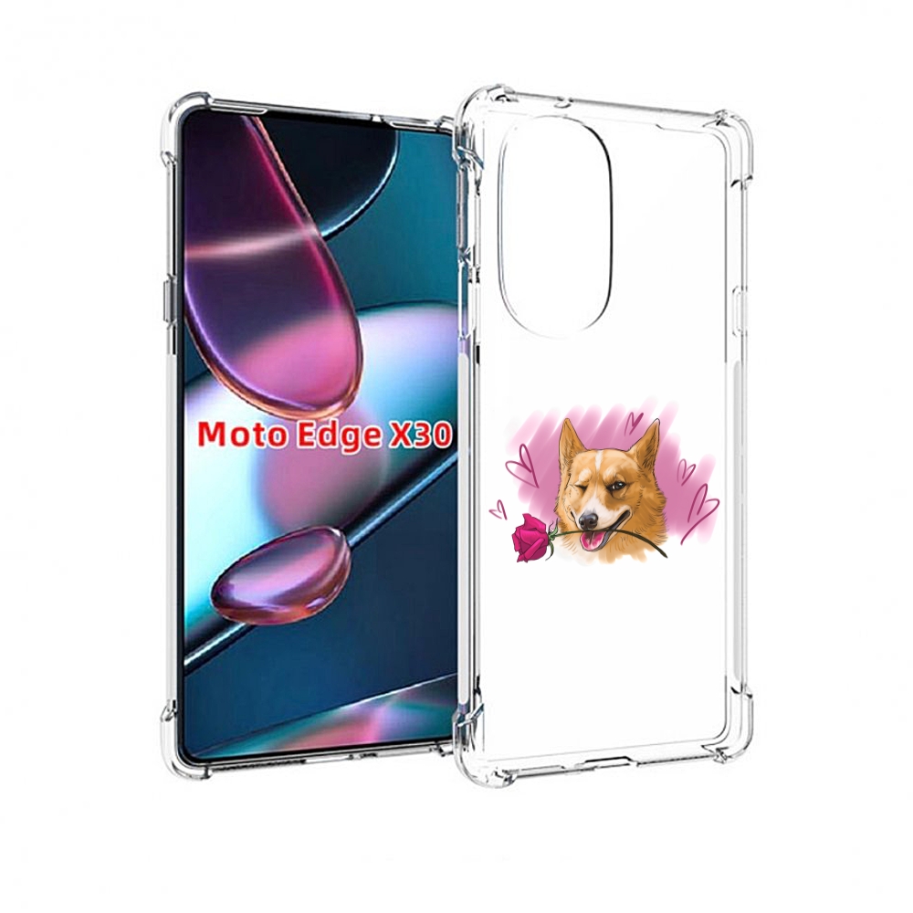 

Чехол MyPads собачка-с-розочкой для Motorola Moto Edge X30, Прозрачный, Tocco
