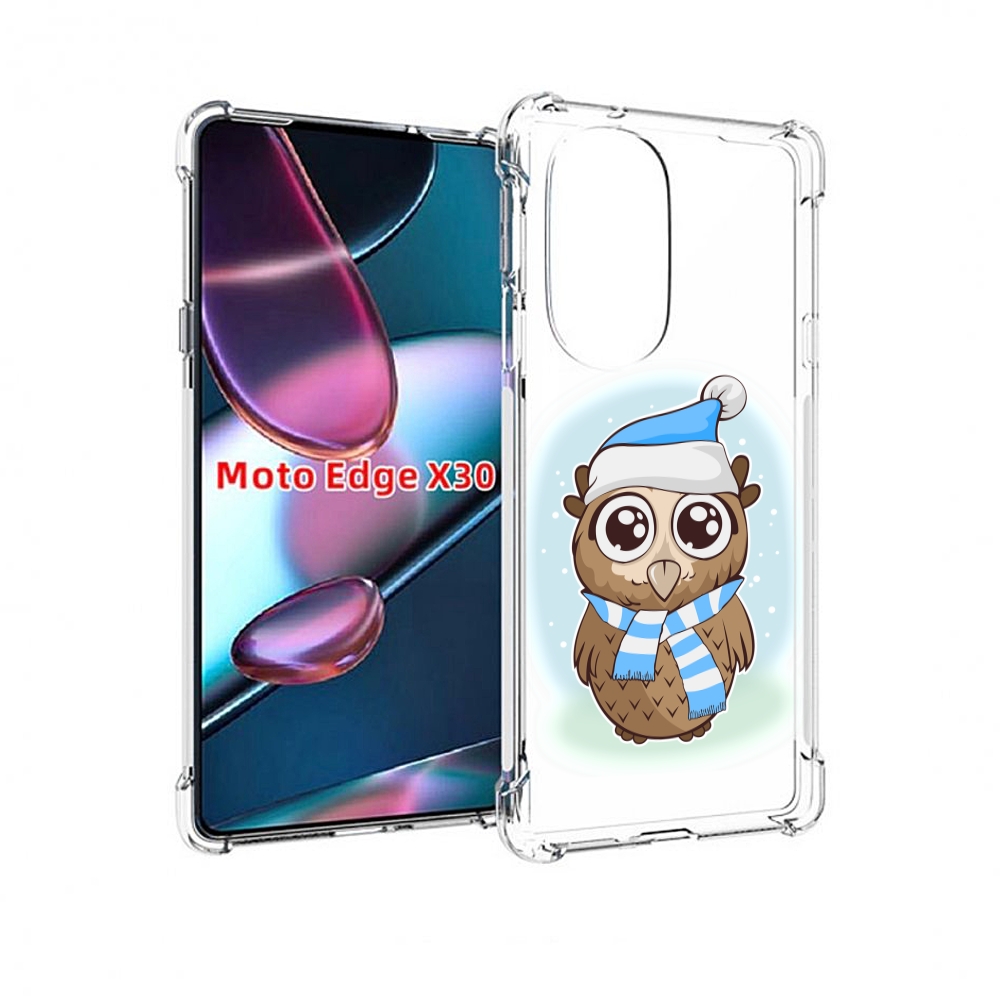 

Чехол MyPads сова-в-шарфике-и-шапке для Motorola Moto Edge X30, Прозрачный, Tocco