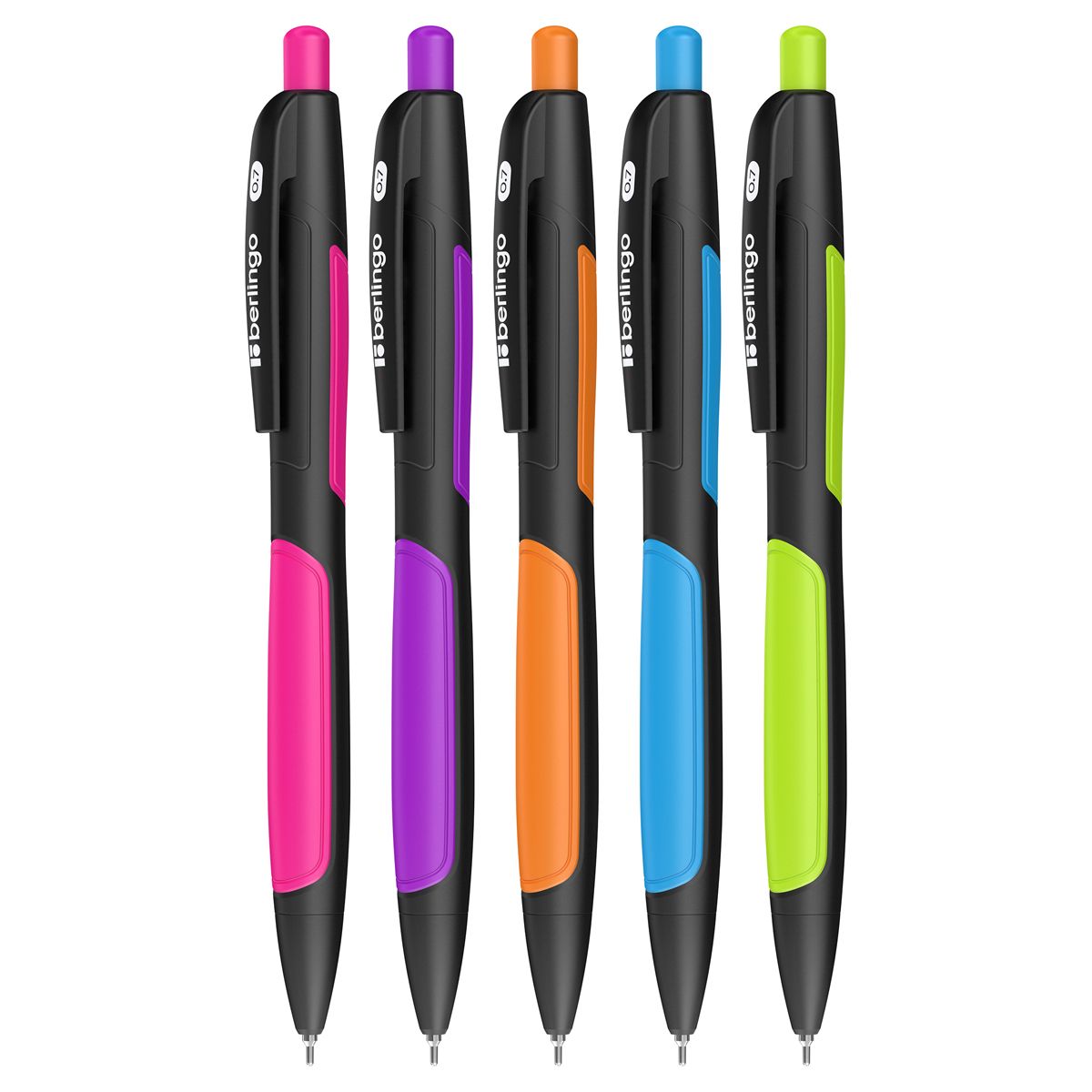 

Набор из 5 шт. Ручка шариковая автоматическая Berlingo Color Zone 2 синяя, 0,7 мм ассорти