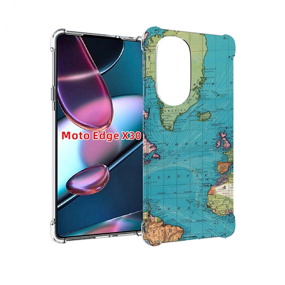 

Чехол MyPads старая карта земли для Motorola Moto Edge X30, Прозрачный, Tocco