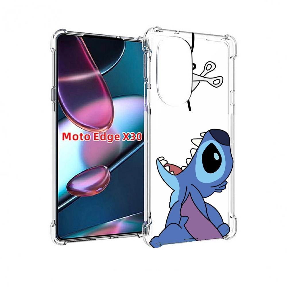 

Чехол MyPads стич-с-ножницами для Motorola Moto Edge X30, Прозрачный, Tocco