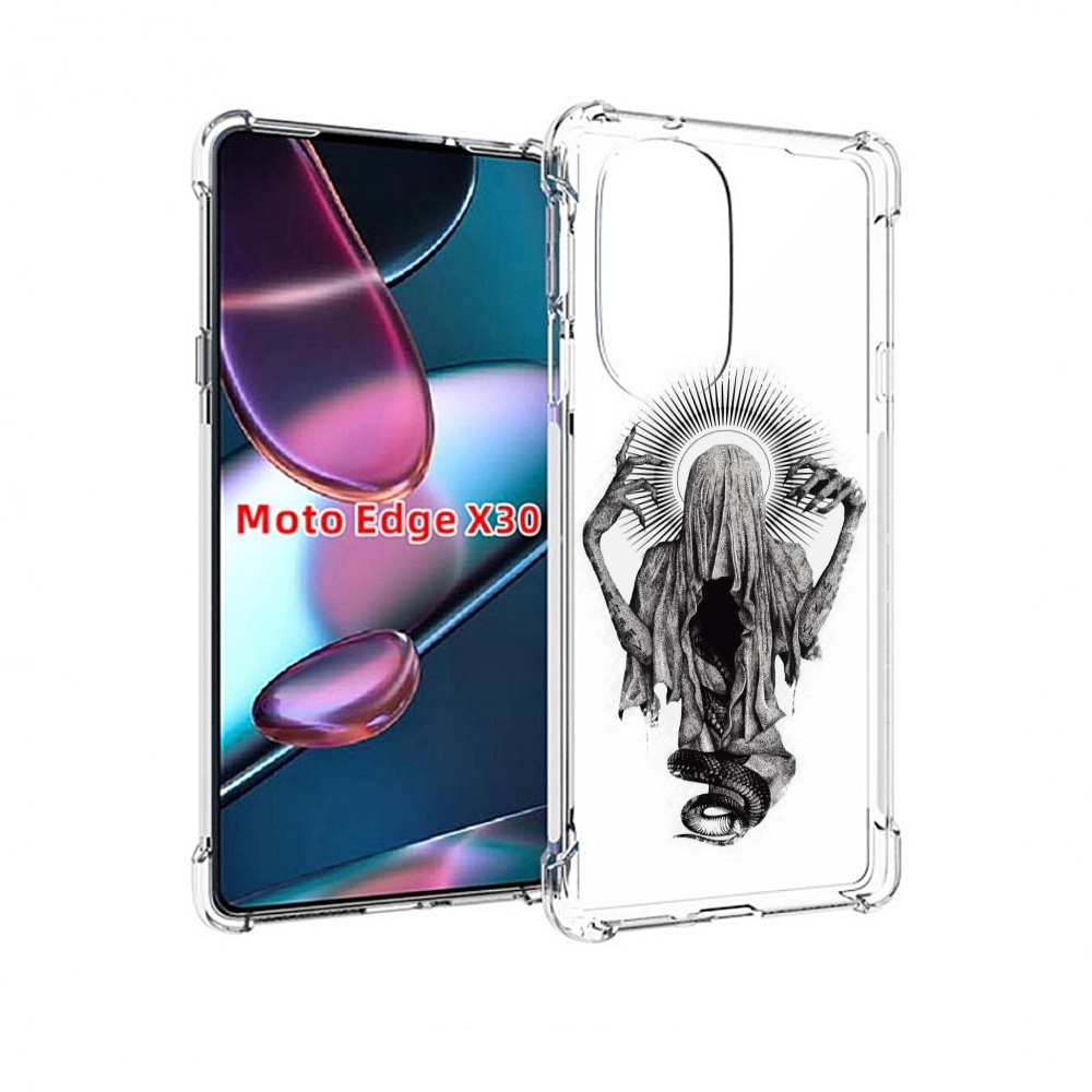 

Чехол MyPads страшная змея в мантии для Motorola Moto Edge X30, Прозрачный, Tocco
