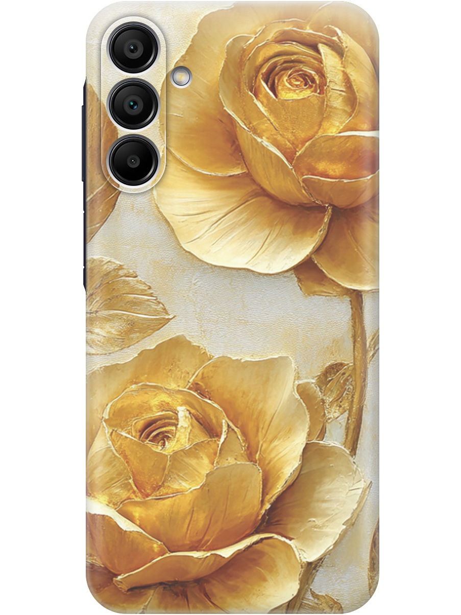 

Силиконовый чехол на Samsung Galaxy A15 с принтом "Золотые розы", Прозрачный;золотистый;белый, 780484523