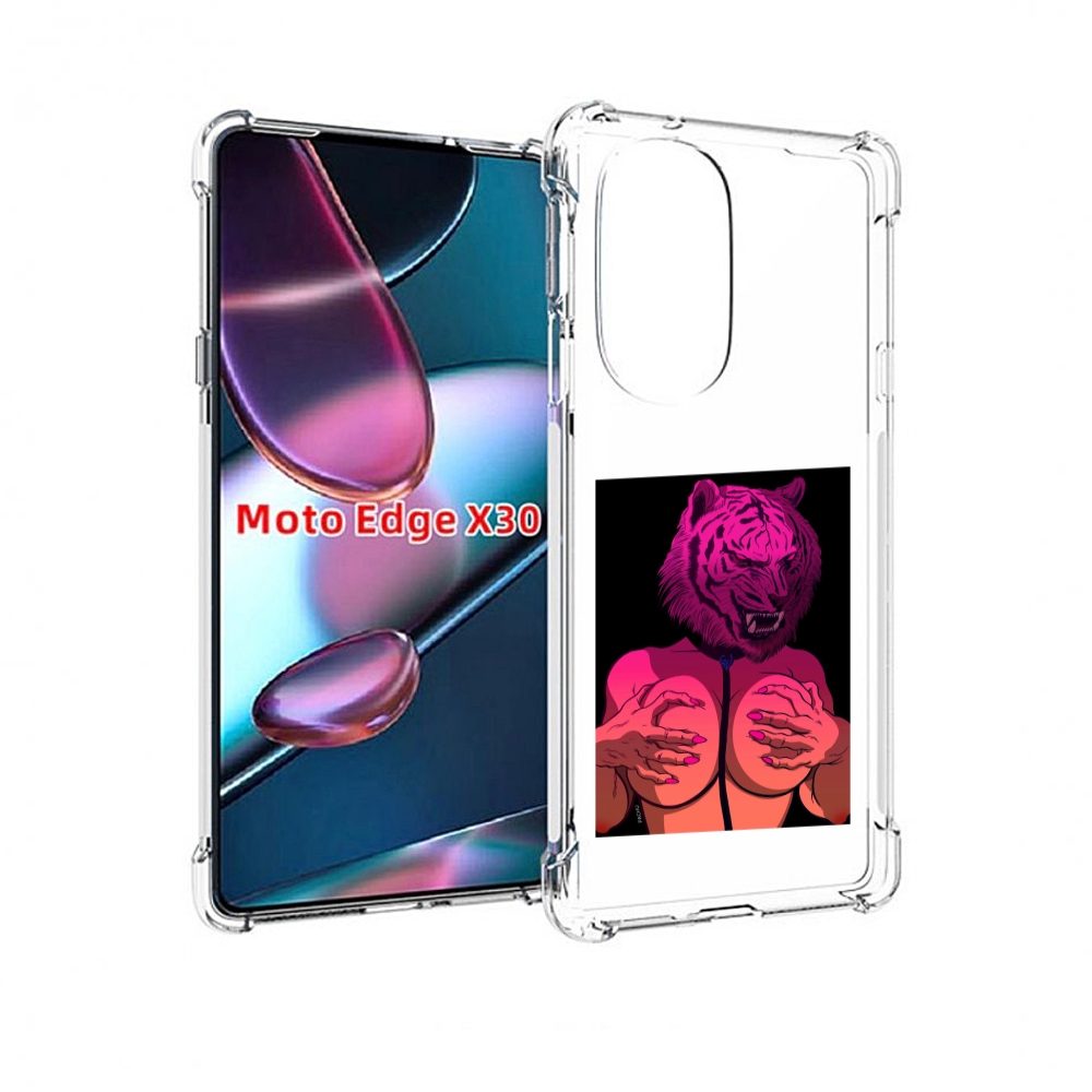 

Чехол MyPads тигр с секретом женский для Motorola Moto Edge X30, Прозрачный, Tocco