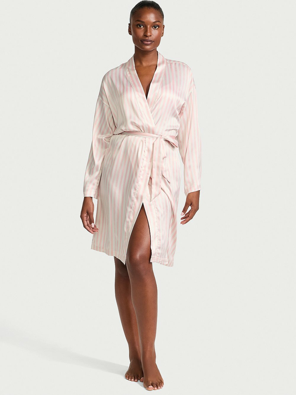 Халат женский Victoria's Secret Satin Midi Robe XS/S Шри-Ланка розовый