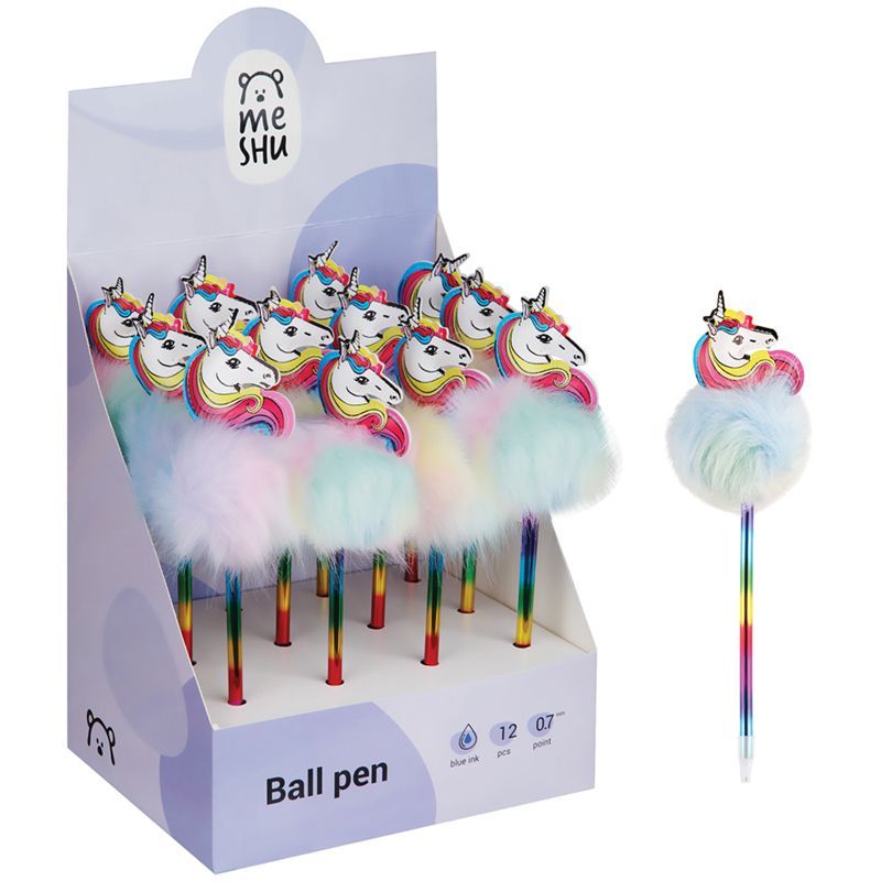 

Набор 12 шт. Ручка шариковая MESHU Rainbow Unicorn синяя, 0,7мм