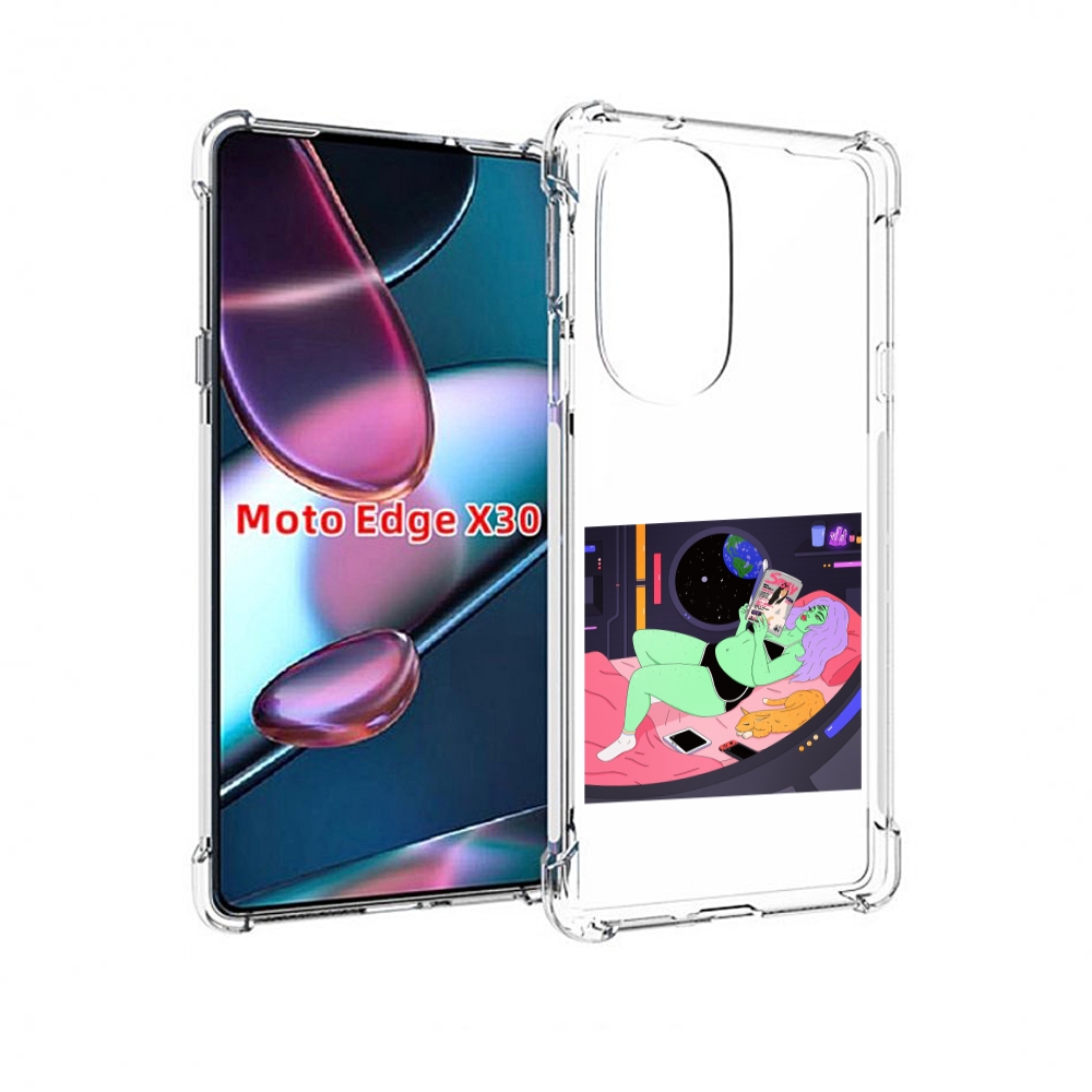 

Чехол MyPads трехглазая девушка зеленая для Motorola Moto Edge X30, Прозрачный, Tocco