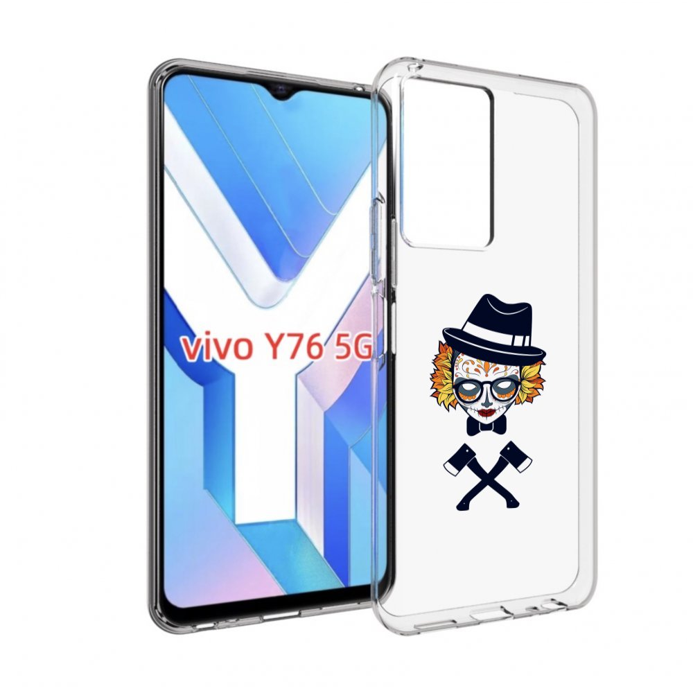 

Чехол MyPads девушка в маске с топорами рисунок для Vivo Y76 5G, Прозрачный, Tocco