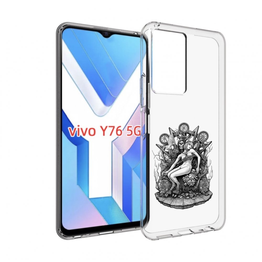 

Чехол MyPads девушка на троне для Vivo Y76 5G, Прозрачный, Tocco
