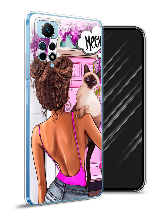 

Чехол Awog на Redmi Note 12 Pro 4G "Девушка с кошкой", Розовый;коричневый, 319050-7