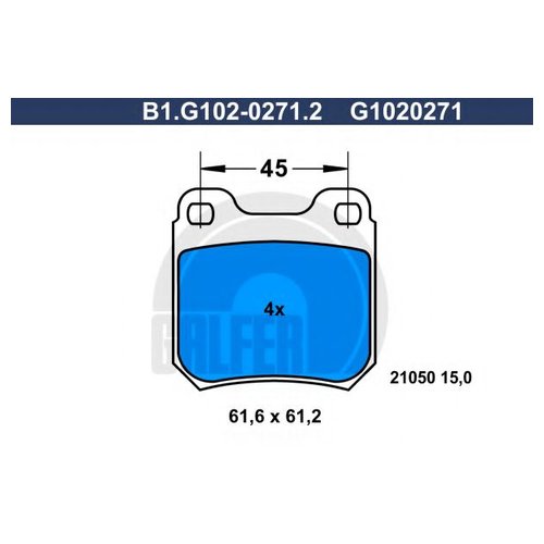 

Комплект тормозных колодок Galfer B1G10202712