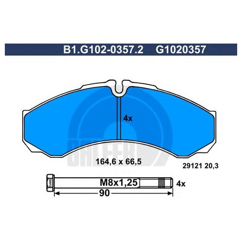 

Комплект тормозных колодок Galfer B1G10203572