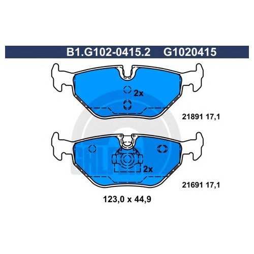 

Комплект тормозных колодок Galfer B1G10204152 для BMW 5 серия E39