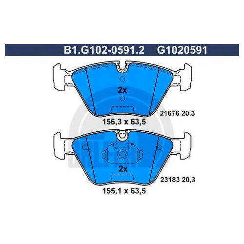 

Комплект передних тормозных колодок Galfer B1G10205912