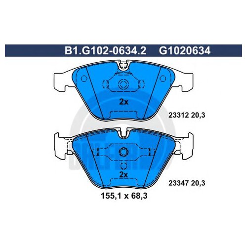 фото Комплект передних тормозных колодок galfer b1g10206342