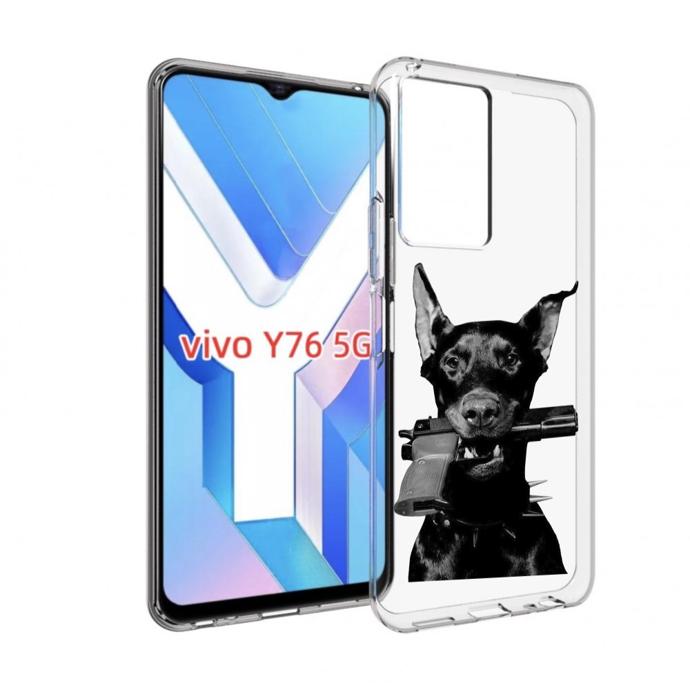 

Чехол MyPads доберман с пистолетом для Vivo Y76 5G, Прозрачный, Tocco