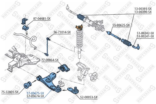 

Рычаг подвески Stellox 57-03675-SX