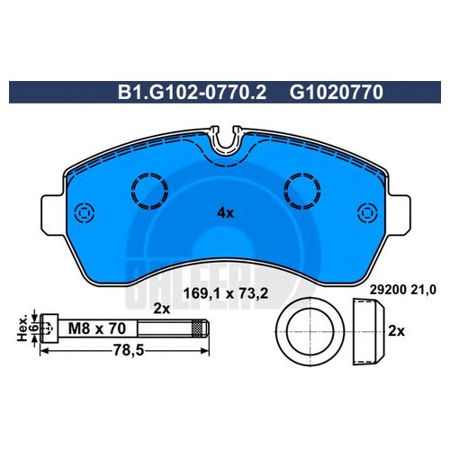 

Комплект передних тормозных колодок Galfer B1G10207702