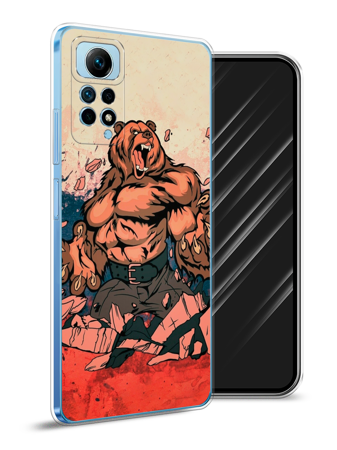 

Чехол Awog на Redmi Note 12 Pro 4G "Медведь с флагом РФ", Коричневый;синий;красный, 319050-2