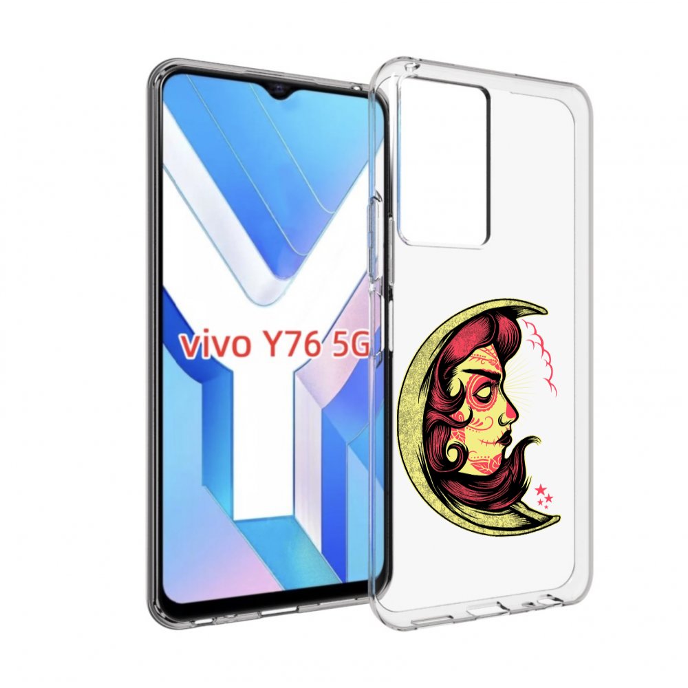 

Чехол MyPads желтый полумесяц с лицом девушки для Vivo Y76 5G, Прозрачный, Tocco