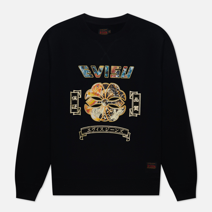 

Свитшот мужской Evisu 2EAHTM2SW343RXCT-BLKX черный L, 2EAHTM2SW343RXCT-BLKX